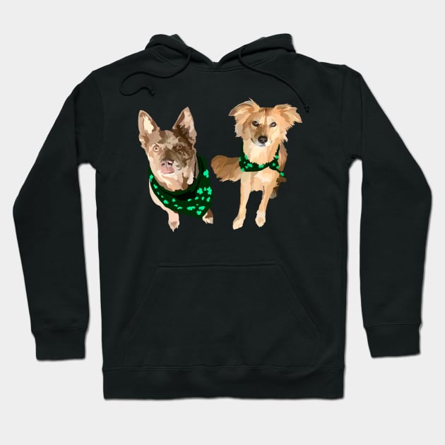 St. Patricks day bandana dogs Hoodie by Poohdlesdoodles